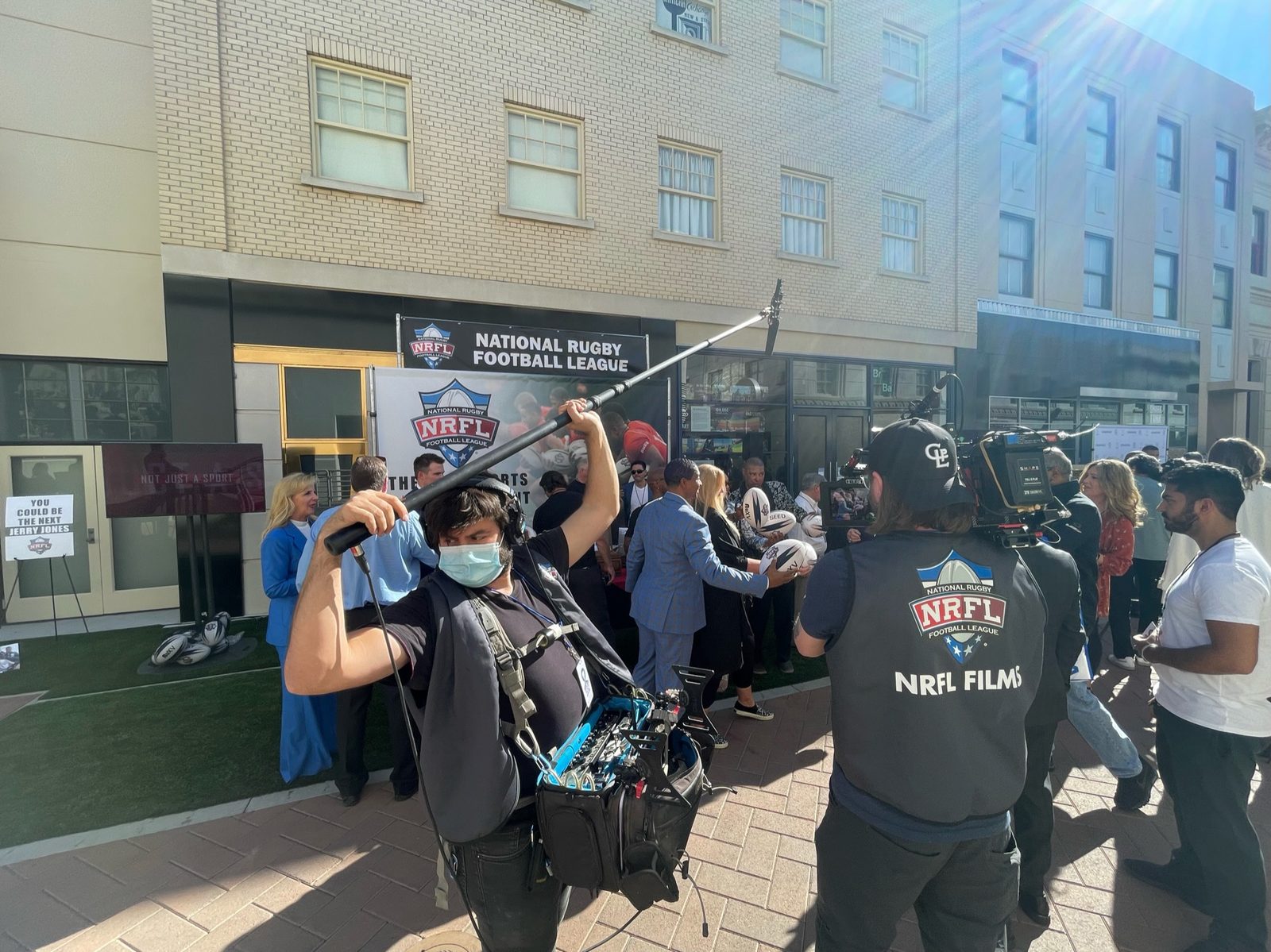 NRFL Films crew filming on location